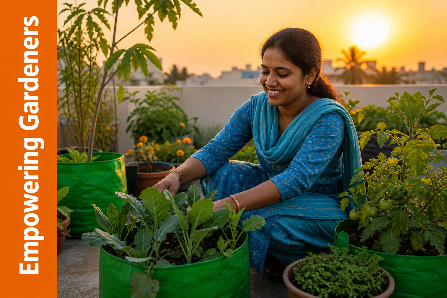 Together for a greener future — gardeners planting, recycling, and growing with SACS Vanya