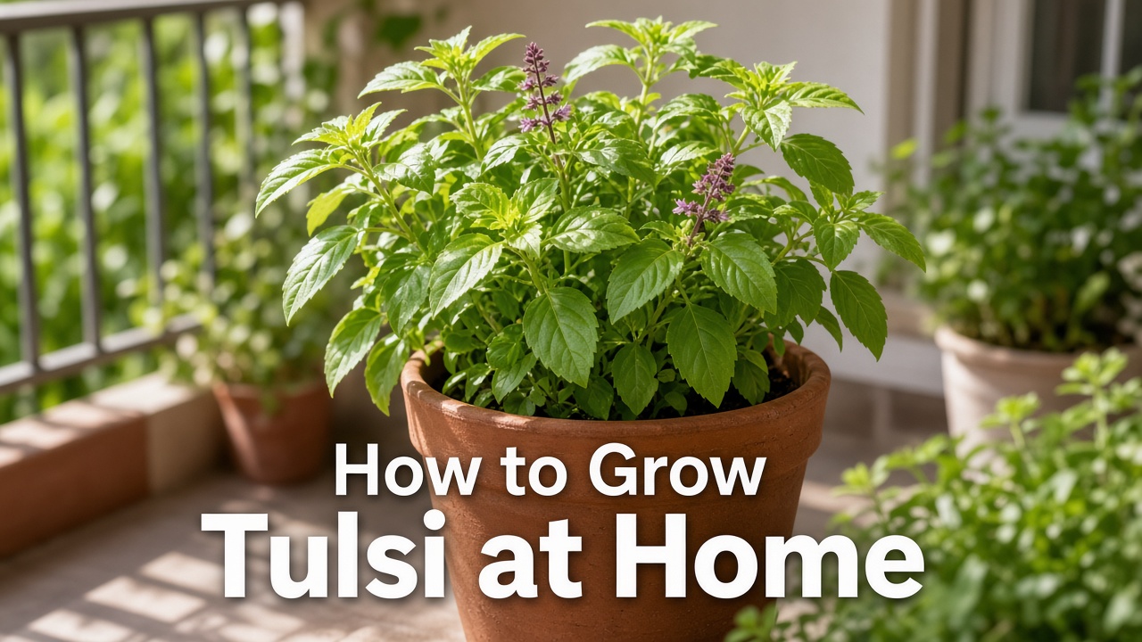 How to grow tulsi at home — simple soil, sunlight, and watering care guide