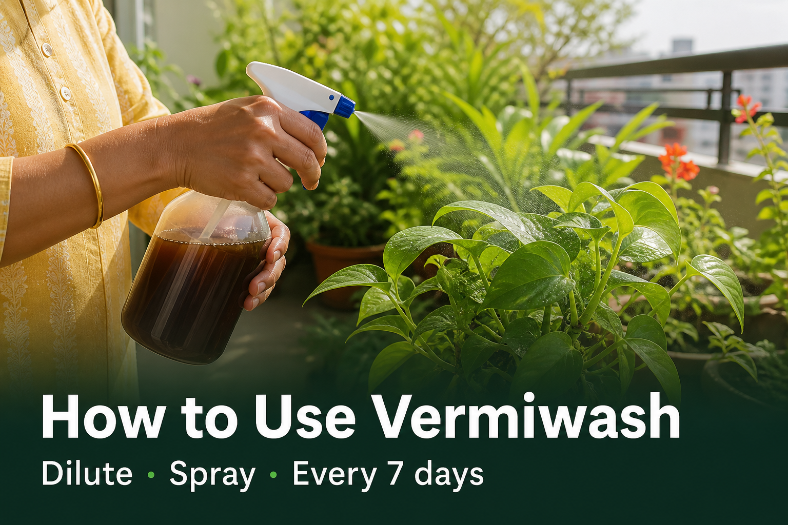 How to use vermiwash — dilute, spray, and reapply every 7 days
