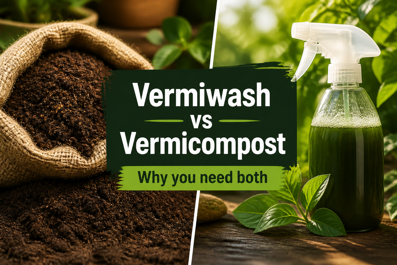 Vermiwash vs vermicompost — solid soil feed and liquid plant tonic compared